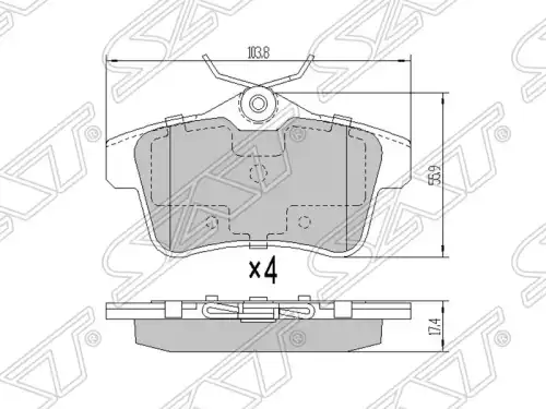 Тормозные колодки дисковые SAT ST425444