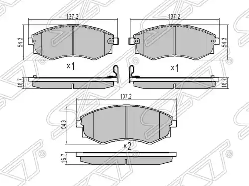 Тормозные колодки дисковые SAT ST5810128A00