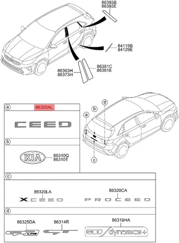 Эмблема Ceed Ceed'18- 86320J7000 MOBIS
