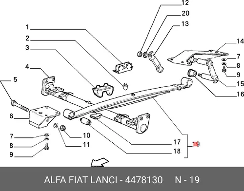 Рессора подвески ALFA ROMEO 4478130