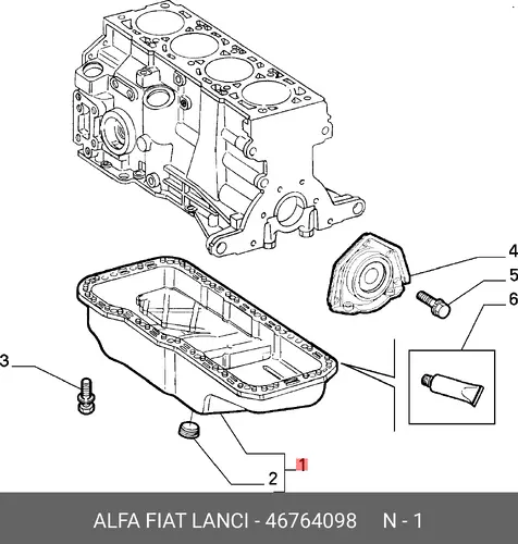 Поддон картера двигателя ALFA ROMEO 46764098