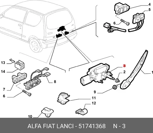 ДВИГАТЕЛЬ СТЕКЛООЧИСТИТЕЛЯ 51741368 ALFA ROMEO