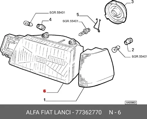 Фара ALFA ROMEO 77362770