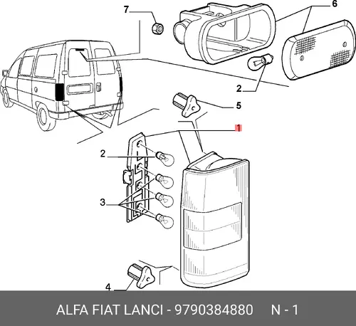 Фонарь задний ALFA ROMEO 9790384880