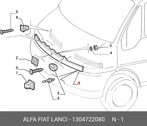 Решетка радиатора ALFA ROMEO 1304722080