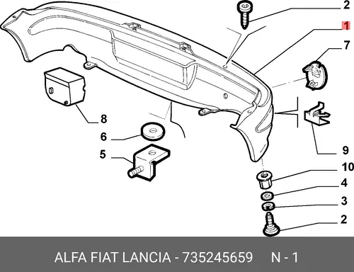 БАМПЕР ЗАДНИЙ 735245659 ALFA ROMEO