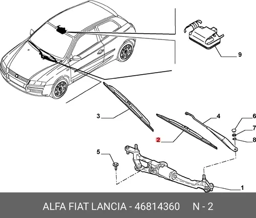 Щетка стеклоочистителя 46814360 ALFA ROMEO