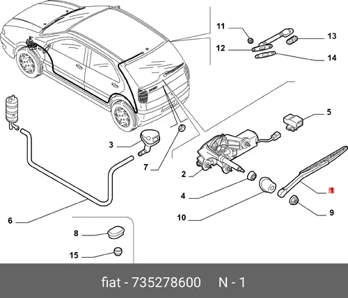 РЫЧАГ СТЕКЛООЧИСТИТЕЛЯ 735278600 ALFA ROMEO