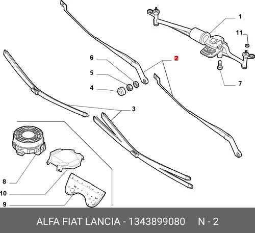РЫЧАГ СТЕКЛООЧИСТИТЕЛЯ 1343899080 ALFA ROMEO