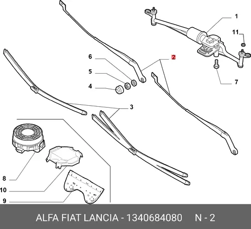 РЫЧАГ СТЕКЛООЧИСТИТЕЛЯ 1340684080 ALFA ROMEO