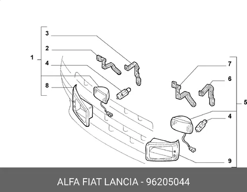Фара противотуманная LANCIA 96205044