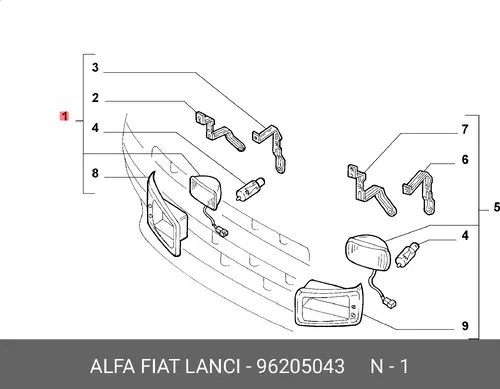 Фара противотуманная LANCIA 96205043