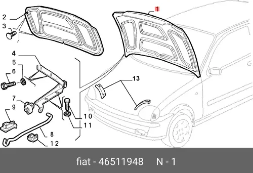 КАПОТ 46511948 LANCIA