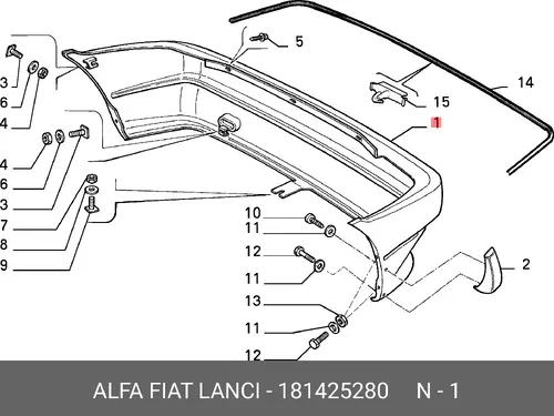 БАМПЕР ЗАДНИЙ 181425280 LANCIA