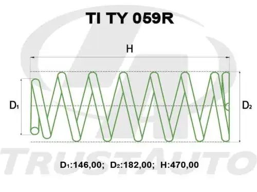 Пружина для лифтинга + 50 мм. - (TI), TI TY 059R TRUSTAUTO