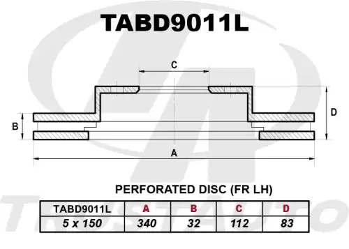 Диск перфорированный левый (34032112835) TABD9011L TRUSTAUTO