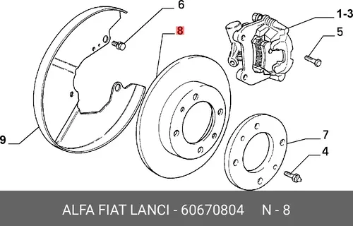 Тормозной диск FIAT 60670804
