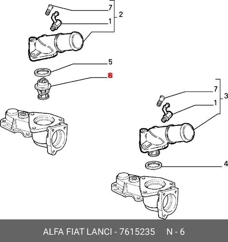 Термостат системы охлаждения LANCIA 7615235