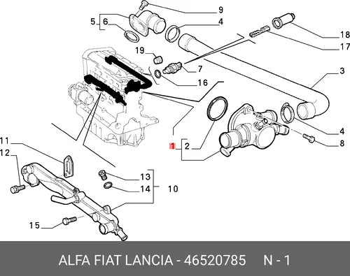 Термостат системы охлаждения LANCIA 46520785