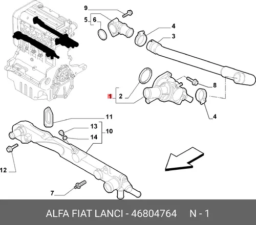 Термостат системы охлаждения LANCIA 46804764