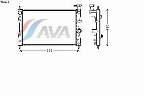 Радиатор системы охлаждения двигателя AVA MT2172