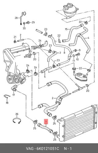 шланг 6K0121051C VAG
