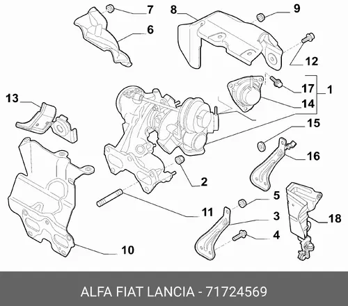 Турбокомпрессор 71724569 FIAT