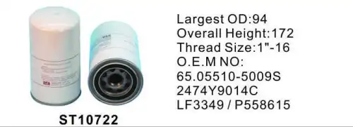 Фильтр масляный STAL ST10722