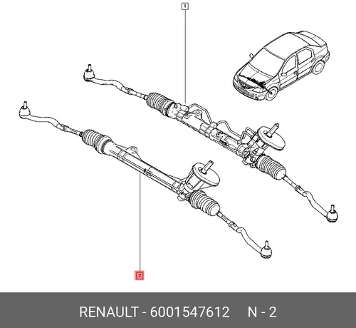 Рулевая рейка RENAULT 6001547612