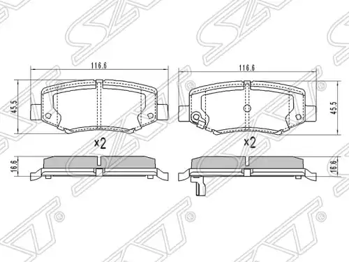 Тормозные колодки дисковые SAT ST68003776AA