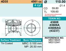 Поршень TEIKIN 1шт 43608ASTD