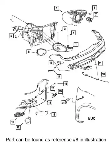 УПЛОТНИТЕЛЬ ФАРЫ 5288715AC CHRYSLER