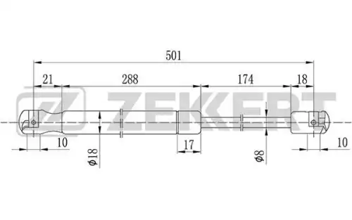 Амортизатор (упор) багажника ZEKKERT GF2076