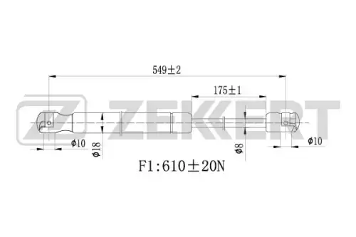 Амортизатор (упор) багажника ZEKKERT GF2096