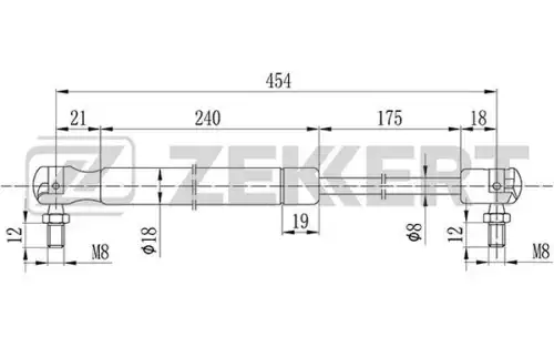 Амортизатор (упор) багажника ZEKKERT GF2102