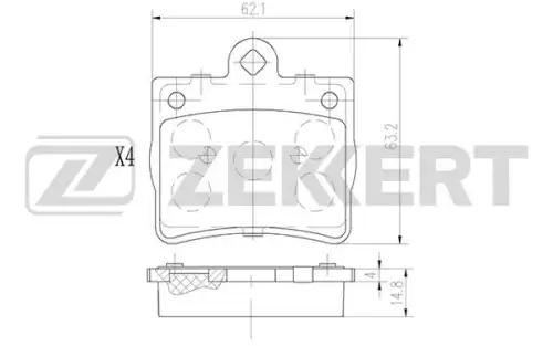 Тормозные колодки дисковые ZEKKERT BS2889