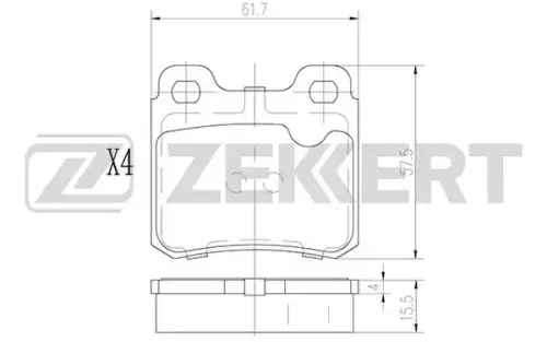 Тормозные колодки дисковые ZEKKERT BS3000