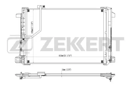 Радиатор кондиционера (конденсатор) ZEKKERT MK3076