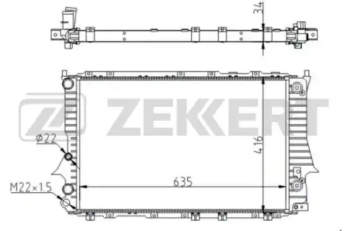 Радиатор системы охлаждения двигателя ZEKKERT MK1268