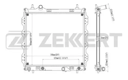 Радиатор системы охлаждения двигателя ZEKKERT MK1143