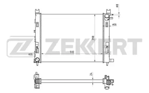Радиатор системы охлаждения двигателя ZEKKERT MK1353