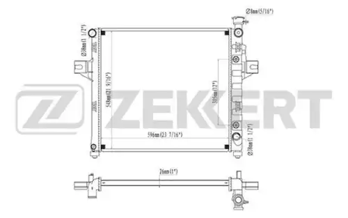 Радиатор системы охлаждения двигателя ZEKKERT MK1395