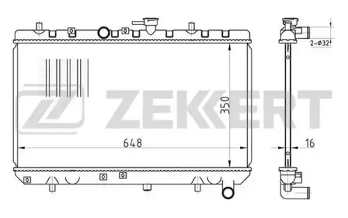 Радиатор системы охлаждения двигателя ZEKKERT MK1421