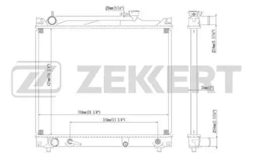 Радиатор системы охлаждения двигателя ZEKKERT MK1070