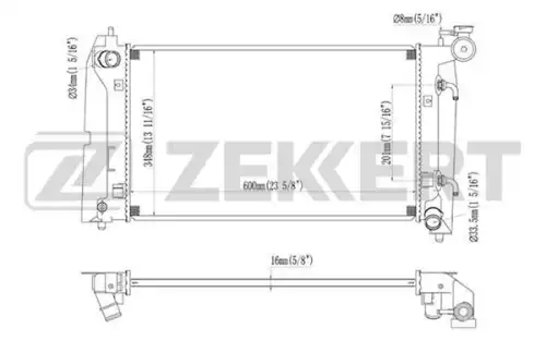 Радиатор системы охлаждения двигателя ZEKKERT MK1391