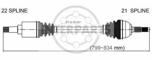привод правый Peug CT-8-16-207 INTERPARTS
