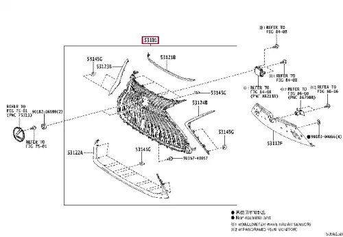 Решетка радиатора TOYOTA / LEXUS 5310133690
