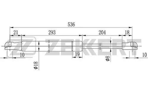 Амортизатор (упор) багажника ZEKKERT GF1749