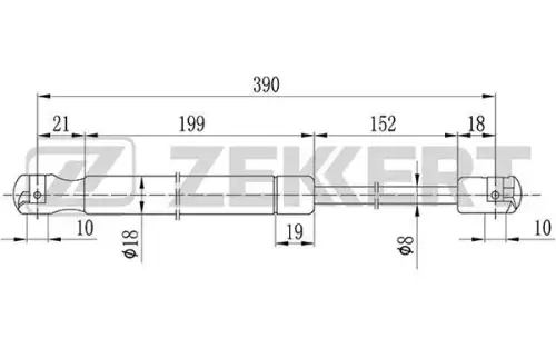 Амортизатор капота ZEKKERT GF2075