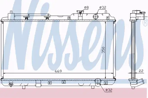 Радиатор кондиционера (конденсатор) NISSENS 68101A